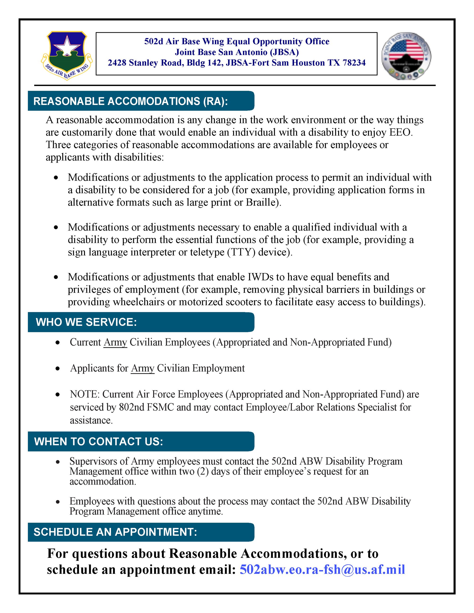 JBSA - 221103 REASONABLE ACCOMMODATIONS